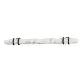  Amerock Carrione Collection (7-1/2''W) Handle, White Marble/ Oil-Rubbed Bronze, 191mm W x 21mm D x 40mm H, 128mm Center to Center