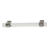  Amerock Glacio Collection (6-4/7''W) Handle, Polished Nickel/ Clear, 167mm W x 19mm D x 38mm H, 128mm Center to Center