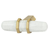  Amerock Carrione Collection (2-1/2''W) Knob, White Marble/ Golden Champagne, 64mm W x 21mm D x 40mm H