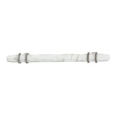  Amerock Carrione Collection (7-1/2''W) Handle, White Marble/ Satin Nickel, 191mm W x 21mm D x 40mm H, 128mm Center to Center