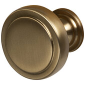  Design Deco Series Amerock Exceed Collection Zinc Round Knob in Champagne Bronze, 35mm Diameter x 30mm D (1-3/8'' Diameter x 1-3/16'' D)