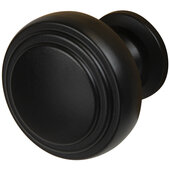  Design Deco Series Amerock Winsome Collection Zinc Knob in Matte Black, 32mm Diameter x 30mm D (1-1/4'' Diameter x 1-3/16'' D)
