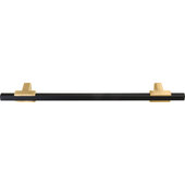  Design Deco Series Amerock Urbanite Cabinet Pull Handle, Zinc, Matt Black Inlay / Brushed Gold Base, w/ 8-32 Screws, CTC: 128mm (5-1/16'')