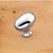  (1-1/4'' W) Oval Knob in Polished Chrome, 30mm W x 30mm D x 19mm H
