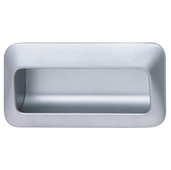  Cornerstone Series Inset Pulls Collection (4-5/16'' W) Mortise Recessed Cabinet Handle with Rounded Edges in Matt Chrome, 110mm W x 13mm D x 56mm H, Center to Center: 96mm  (3-3/4'')