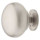  Deco Series Classic Collection Classic Mushroom Round Knob in Stainless Steel, Brass, 1-1/4'' Diameter x 1-1/8'' D
