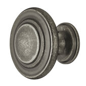  Design Deco Series Farmhouse Collection Zinc Round Knob in Pewter, 34mm Diameter x 25mm D (1-5/16'' Diameter x 1'' D)