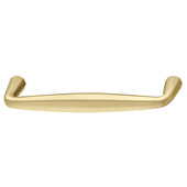  Design Deco Series Zelda Collection Zinc Pull Handle in Satin/Brushed Brass, 109mm W x 33mm D x 13mm H (4-5/16'' W x 1-5/16'' D x 1/2'' H), Center to Center: 96mm (3-3/4'')