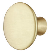  Design Deco Series Modern Collection Zinc Alloy Knob in Satin/Brushed Brass, 30mm Diameter x 22mm D (1-3/16'' Diameter x 7/8'' D)