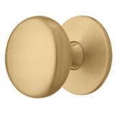  Deco Series Mulberry Collection Farmhouse Round Cabinet Knob in Satin Brushed Brass, Brass, 1-1/4'' Diameter x 1-7/16'' D