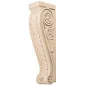 Häfele Acanthus Collection Corbel Hand Carved Acanthus Design, 3'' W x 4-1/4'' D x 13-3/8'' H, Maple