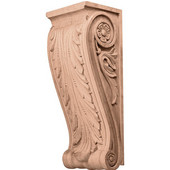 H�fele Acanthus Collection Corbel, Hand Carved, Acanthus, 5'' W x 4-1/4'' D x 13-1/2'' H, Cherry