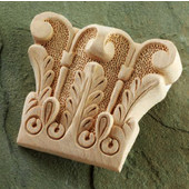 H�fele Acanthus Collection Onlay Ornament, Carved, 5-1/8'' W x 1-9/16'' D x 4-1/2'' H, Maple
