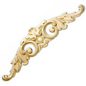 Häfele Acanthus Collection Onlay Ornament, Carved, 20'' W x 5/8'' D x 4-1/2'' H, Cherry
