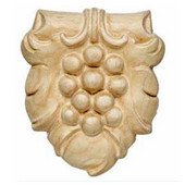 Hfele Bordeaux Collection Hand Carved Ornament Grape Design, 3-3/16'' W x 5/8'' D x 3-5/8'' H, Maple