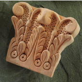 H�fele Acanthus Collection Onlay Ornament, Carved, 5-1/8'' W x 1-9/16'' D x 4-1/2'' H, Cherry
