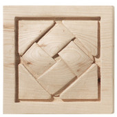 Hfele Cottage Collection Onlay, Hand Carved, Basket Weave, 2-7/8'' W x 3/4'' D x 2-7/8'' H, Maple