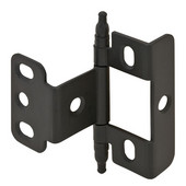 Full Wrap Non-Mortised Decorative Butt Cabinet Hinge with Minaret Finial in Black, Overall Height: 71mm (2-13/16'')