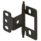  Partial Wrap Non-Mortised Decorative Butt Cabinet Hinge with Minaret Finial in Black, Overall Height: 71mm (2-13/16'')