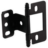  Partial Wrap Non-Mortised Decorative Butt Cabinet Hinge with Ball Finial in Black, Overall Height: 63mm (2-1/2'')