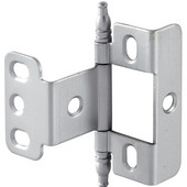  Full Wrap Non-Mortised Decorative Butt Cabinet Hinge with Minaret Finial in Satin Chrome, Overall Height: 71mm (2-13/16'')