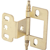  Partial Wrap Non-Mortised Decorative Butt Cabinet Hinge with Minaret Finial in Brass Plated, Overall Height: 71mm (2-13/16'')