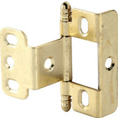  Full Wrap Non-Mortised Decorative Butt Cabinet Hinge with Ball Finial in Brass Plated, Overall Height: 63mm (2-1/2'')