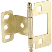  Partial Wrap Non-Mortised Decorative Butt Cabinet Hinge with Ball Finial in Brass Plated, Overall Height: 63mm (2-1/2'')