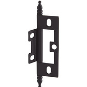  Non-Mortised Butt Cabinet Hinge with Minaret Finial in Dark Oil-Rubbed Bronze, Overall Height: 91mm (3-9/16'')