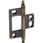  Elite Decorative Non-Mortised Butt Cabinet Hinge with Minaret Finial in Antique Brass, Overall Height: 75mm (2-15/16'')