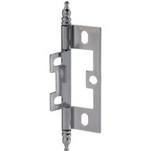  Non-Mortised Butt Cabinet Hinge with Minaret Finial in Chrome, Overall Height: 91mm (3-9/16'')