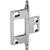  Elite Decorative Non-Mortised Butt Cabinet Hinge with Minaret Finial in Polished Chrome, Overall Height: 75mm (2-15/16'')
