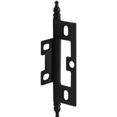  Non-Mortised Butt Cabinet Hinge with Minaret Finial in Black, Overall Height: 91mm (3-9/16'')