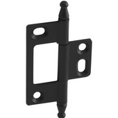  Elite Decorative Non-Mortised Butt Cabinet Hinge with Minaret Finial in Black, Overall Height: 75mm (2-15/16'')