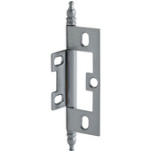  Non-Mortised Butt Cabinet Hinge with Minaret Finial in Satin Chrome, Overall Height: 91mm (3-9/16'')