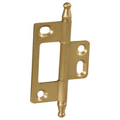  Elite Decorative Non-Mortised Butt Cabinet Hinge with Minaret Finial, Brushed Brass, 75mm (2-15/16'') H