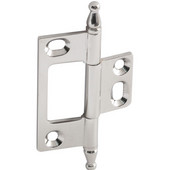  Elite Decorative Non-Mortised Butt Cabinet Hinge with Minaret Finial in Polished Nickel, Overall Height: 75mm (2-15/16'')
