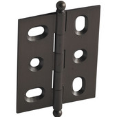  Elite Decorative Mortised Butt Cabinet Hinge with Ball Finial in Oil-Rubbed Bronze, Overall Height: 62mm (2-7/16'')