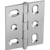  Elite Decorative Mortised Butt Cabinet Hinge with Button Cap Finial in Polished Chrome, Overall Height: 53mm (2-1/8'')