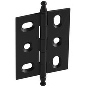  Elite Decorative Mortised Butt Cabinet Hinge with Minaret Finial in Black, Overall Height: 70mm (2-3/4'')