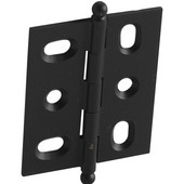  Elite Decorative Mortised Butt Cabinet Hinge with Ball Finial in Black, Overall Height: 62mm (2-7/16'')