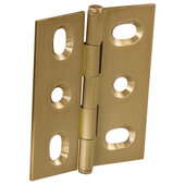  Elite Decorative Mortised Butt Cabinet Hinge with Button Cap Finial, Brushed Brass, 53mm (2-1/8'') H