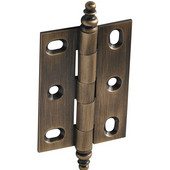  Elite Decorative Large Mortised Butt Cabinet Hinge with Minaret Finial in Antique Brass, Overall Height: 90mm (3-1/2'')