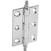  Elite Decorative Large Mortised Butt Cabinet Hinge with Minaret Finial in Polished Chrome, Overall Height: 90mm (3-1/2'')