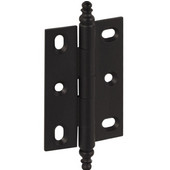  Elite Decorative Large Mortised Butt Cabinet Hinge with Minaret Finial in Black, Overall Height: 90mm (3-1/2'')