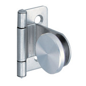  180° Inset Glass Door Cabinet Hinge in Stainless Steel, 38.5mm (1-1/2'') H