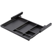  Pencil Drawer with 6 Compartments & Plastic Slides, Black Plastic