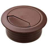  Round Cable Grommet Set with Spring Closure, for Office Organization, 2-piece, Brown, 2'' Hole