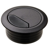  Round Cable Grommet Set with Spring Closure, for Office Organization, 2-piece, Black, 2'' Hole