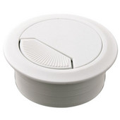  Round Cable Grommet Set with Spring Closure, for Office Organization, 2-piece, White, 2'' Hole